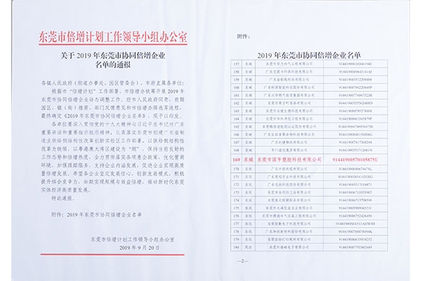 OB体育官方网
塑胶-2019年东莞市协同倍增企业